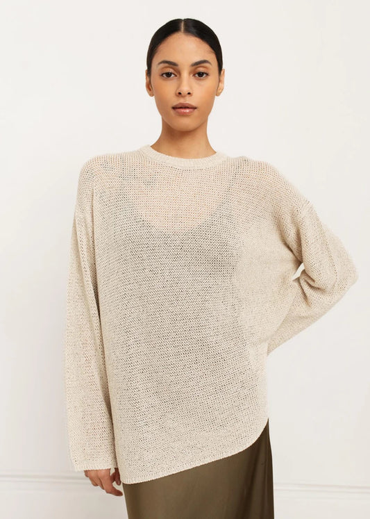 Paper Label TBL Oversized Crew | Flax, Designed in Canada