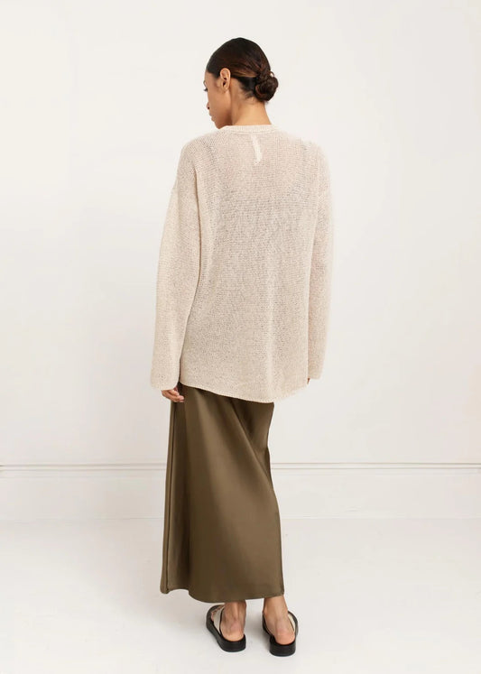 Paper Label TBL Oversized Crew | Flax, Designed in Canada