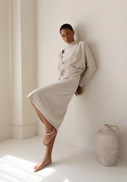 Paper Label Laney Dress | Sand, Designed in Canada