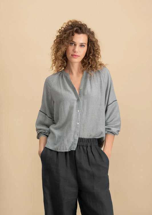 Circle Of Trust - Everlee Blouse - Nero Stripe