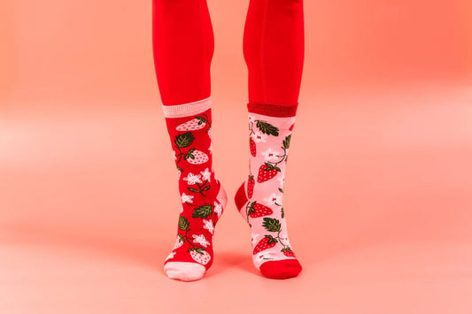 Friday Sock Co. Women's Mismatched Socks | Strawberry