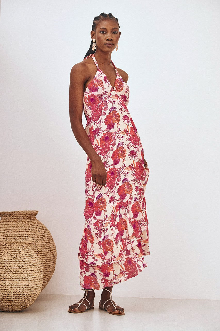 Nekane Flowers Halter Dress | Designed in Barcelona