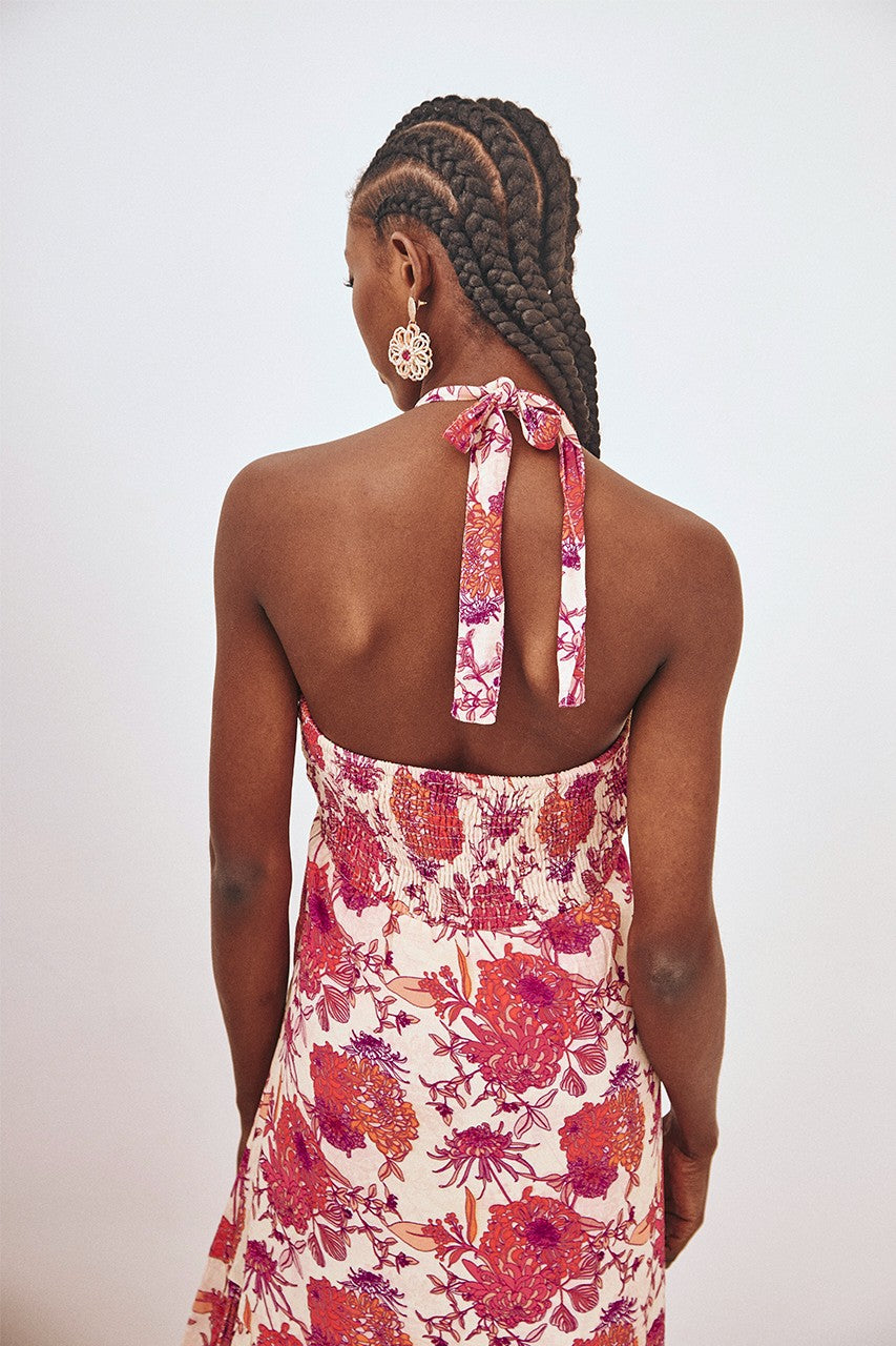 Nekane Flowers Halter Dress | Designed in Barcelona