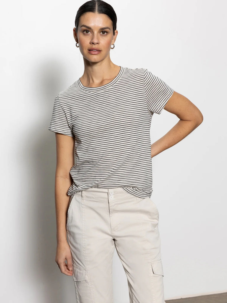 Sanctuary The Perfect Tee | Pumice Stone Black Stripe