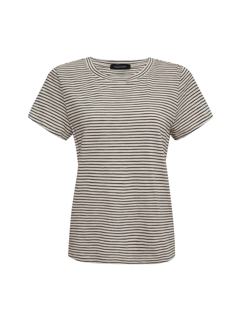 Sanctuary The Perfect Tee | Pumice Stone Black Stripe