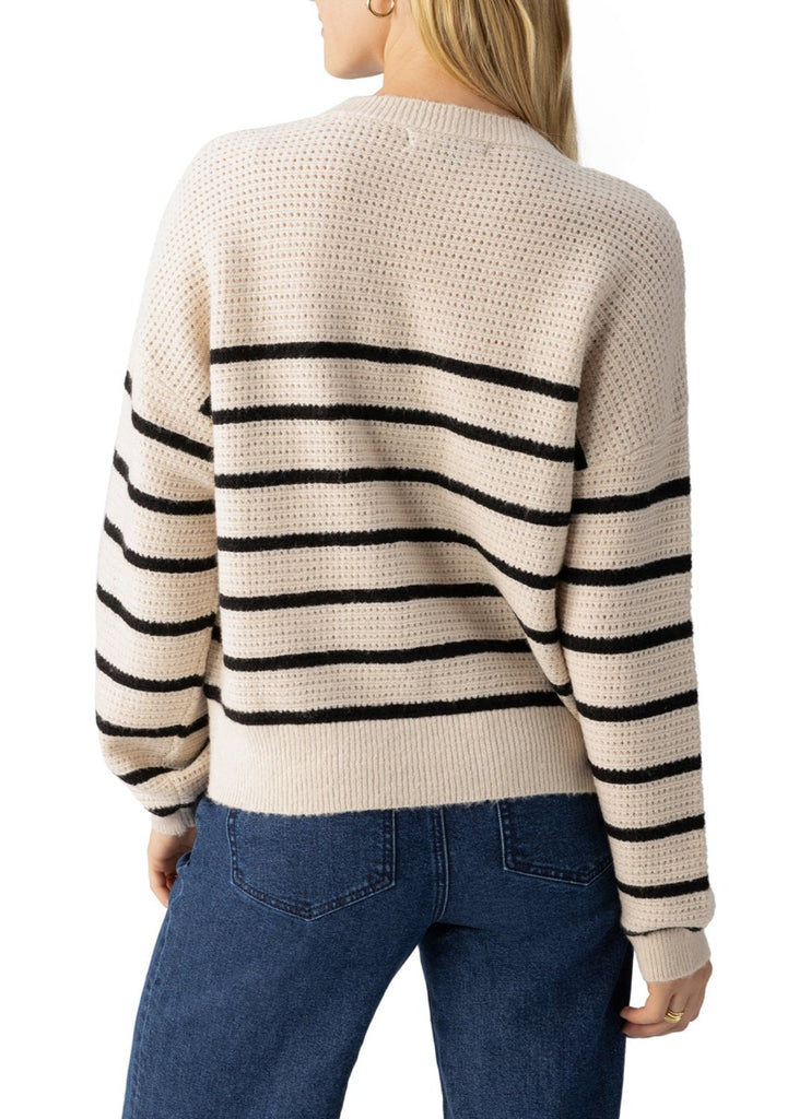 Sanctuary Warmer Days Crew Sweater | Almond Stripe