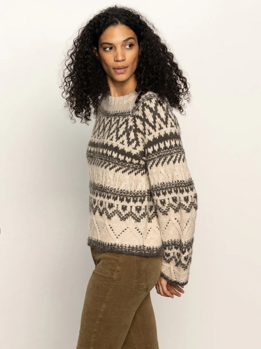 Fairisle Crewneck Sweater - Light Oat Multi