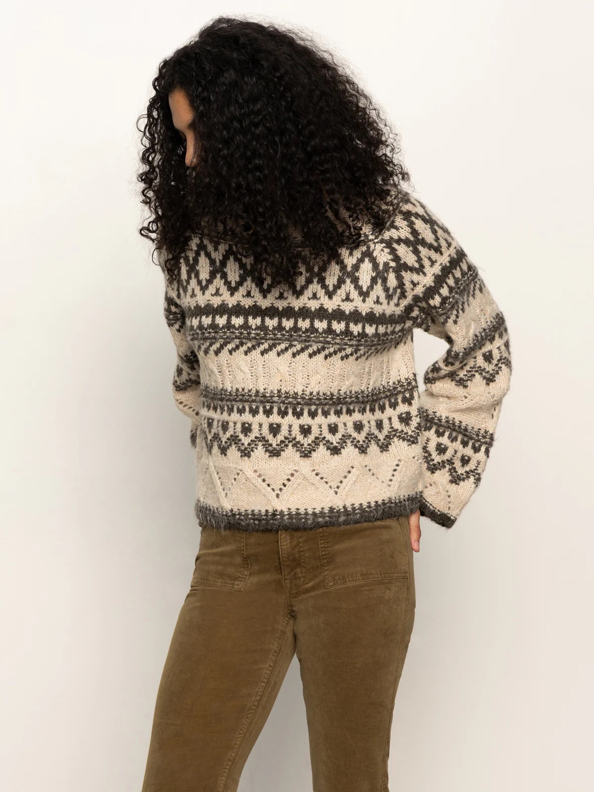 Fairisle Crewneck Sweater - Light Oat Multi
