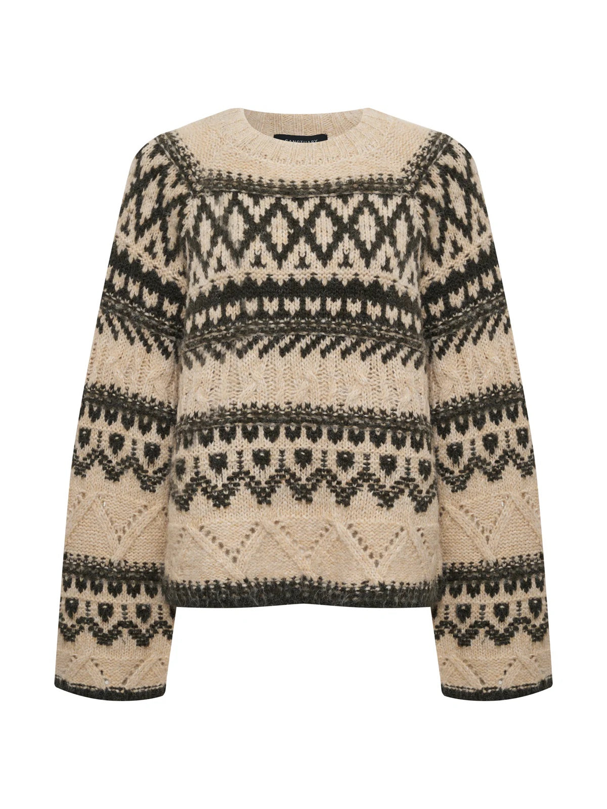 Fairisle Crewneck Sweater - Light Oat Multi