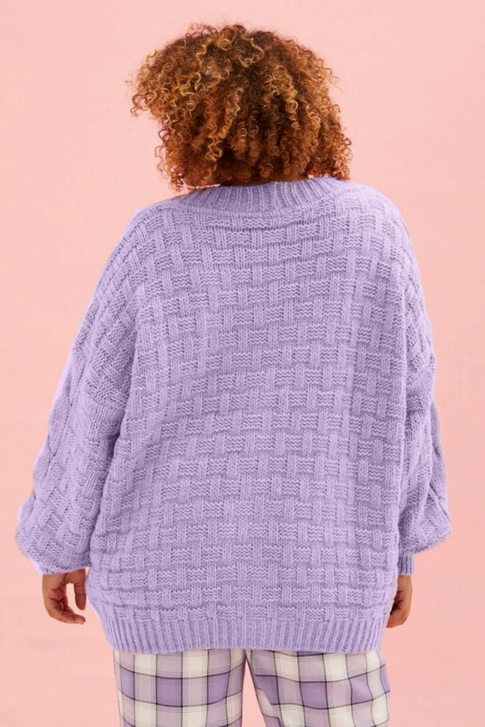 Cara & The Sky Gemma Cable Cardigan | Lilac, Designed in the UK