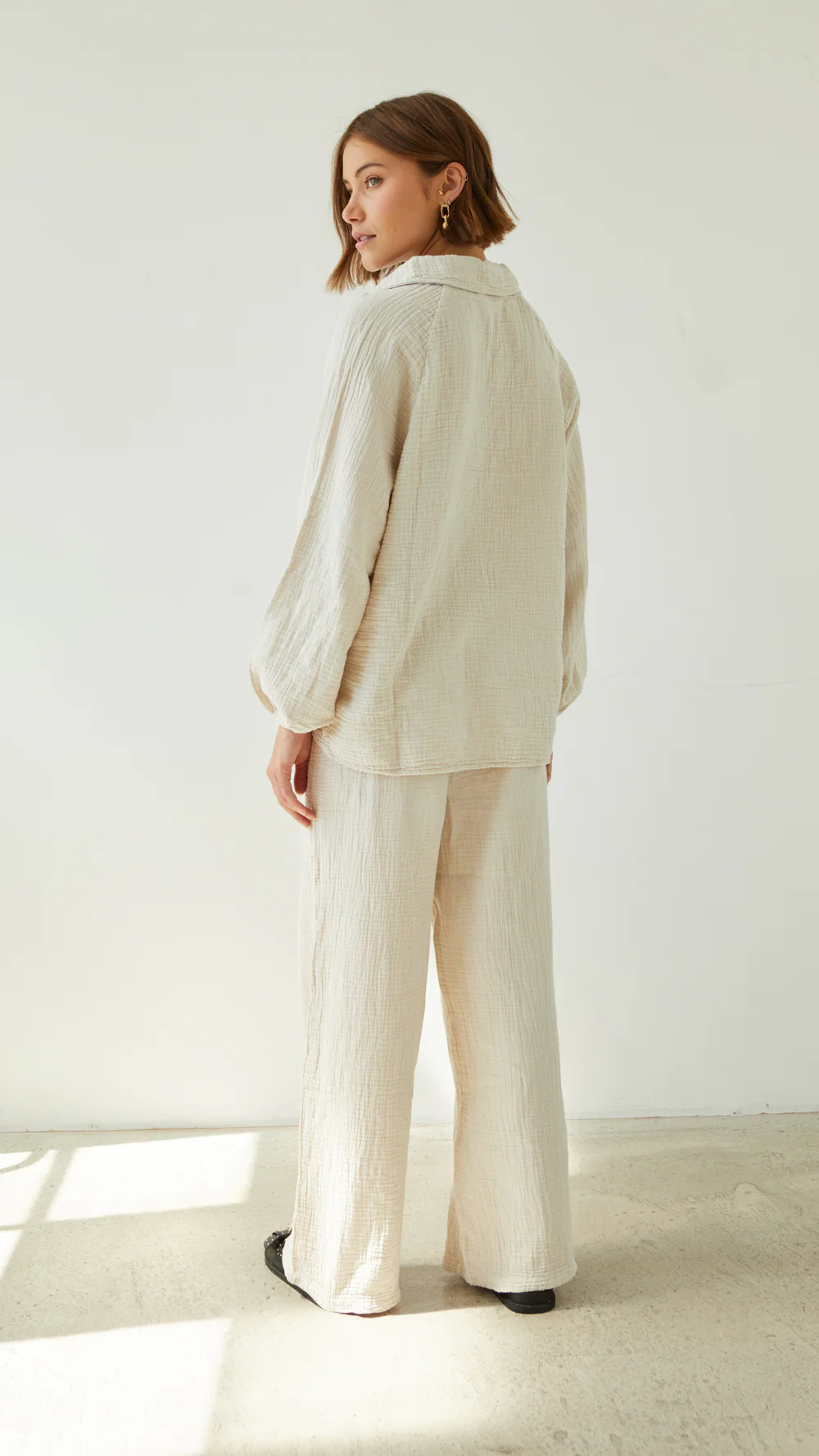 Charli Selina Cotton Pants | Seashell, Made in Italy