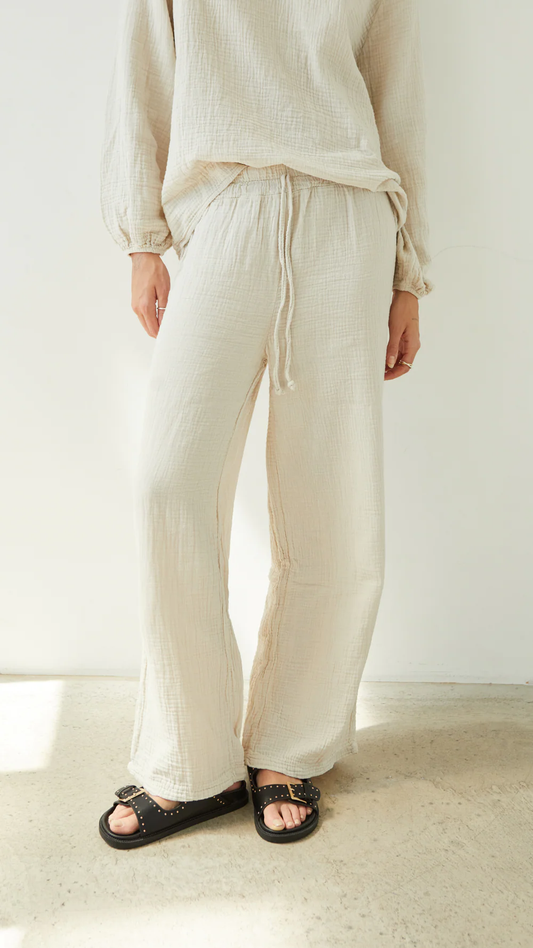 Charli Selina Cotton Pants | Seashell, Made in Italy