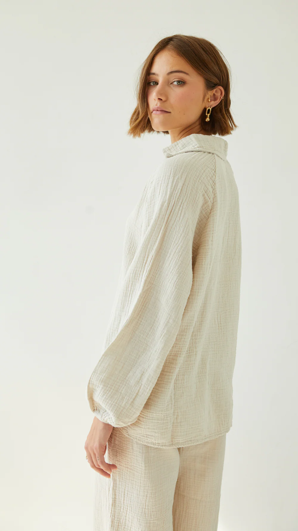 Charli Selina Cotton Top | Seashell, Made in Italy