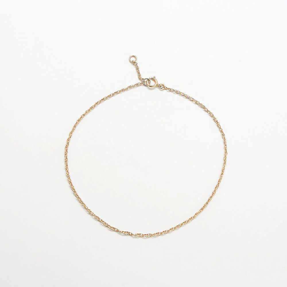 Admiral Row Dainty Rope Chain Anklet, Gold | Handcrafted in USA