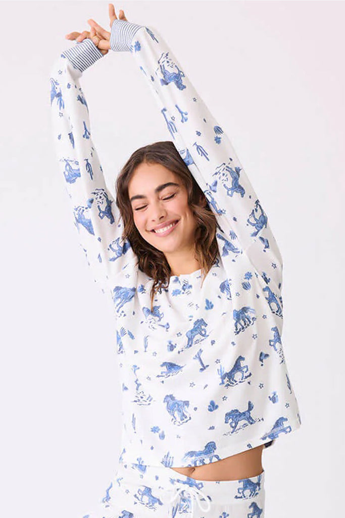 PJ Salvage Desert Daze Long Sleeve PJ Top | Ivory