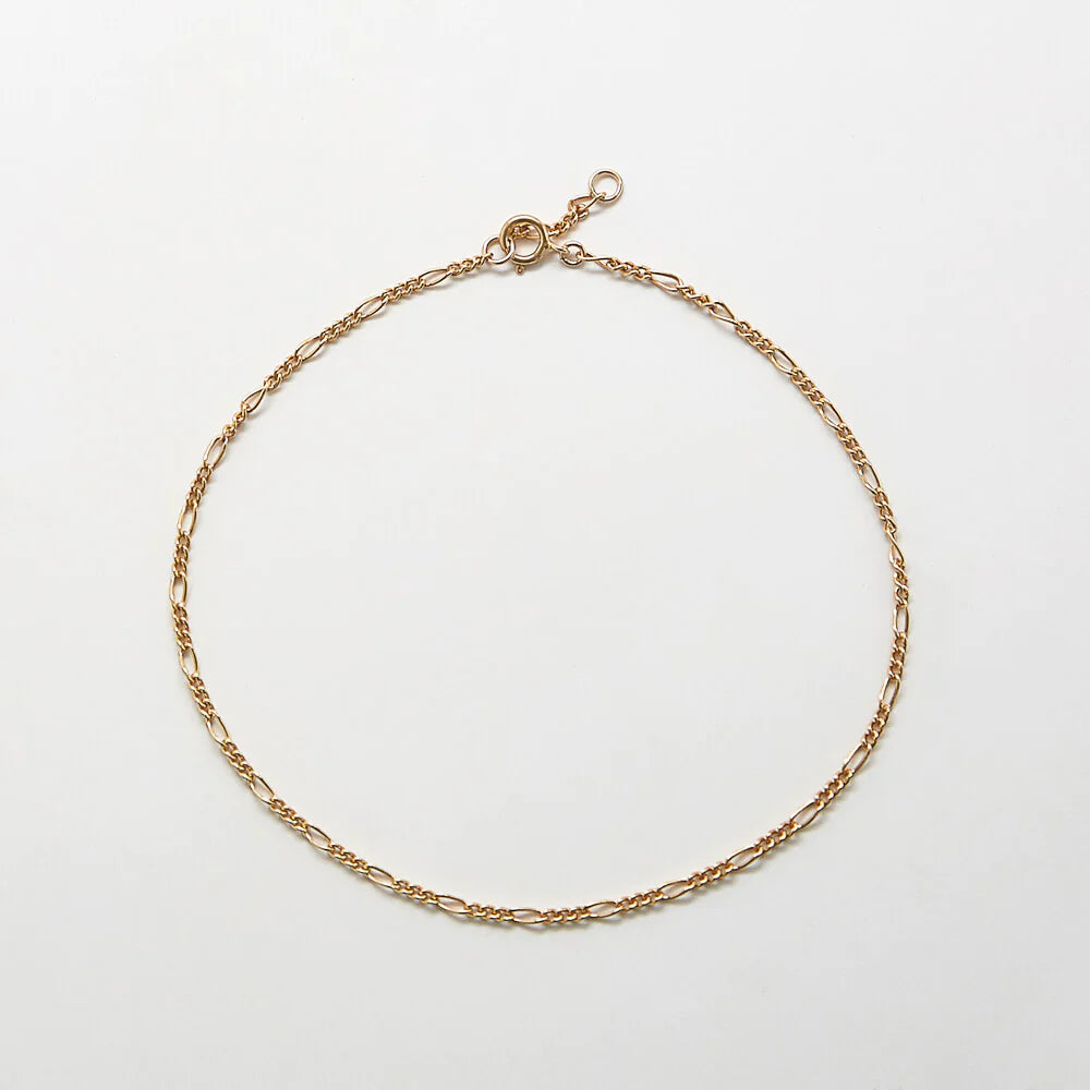 Admiral Row Figaro Chain Gold Anklet | Handcrafted USA