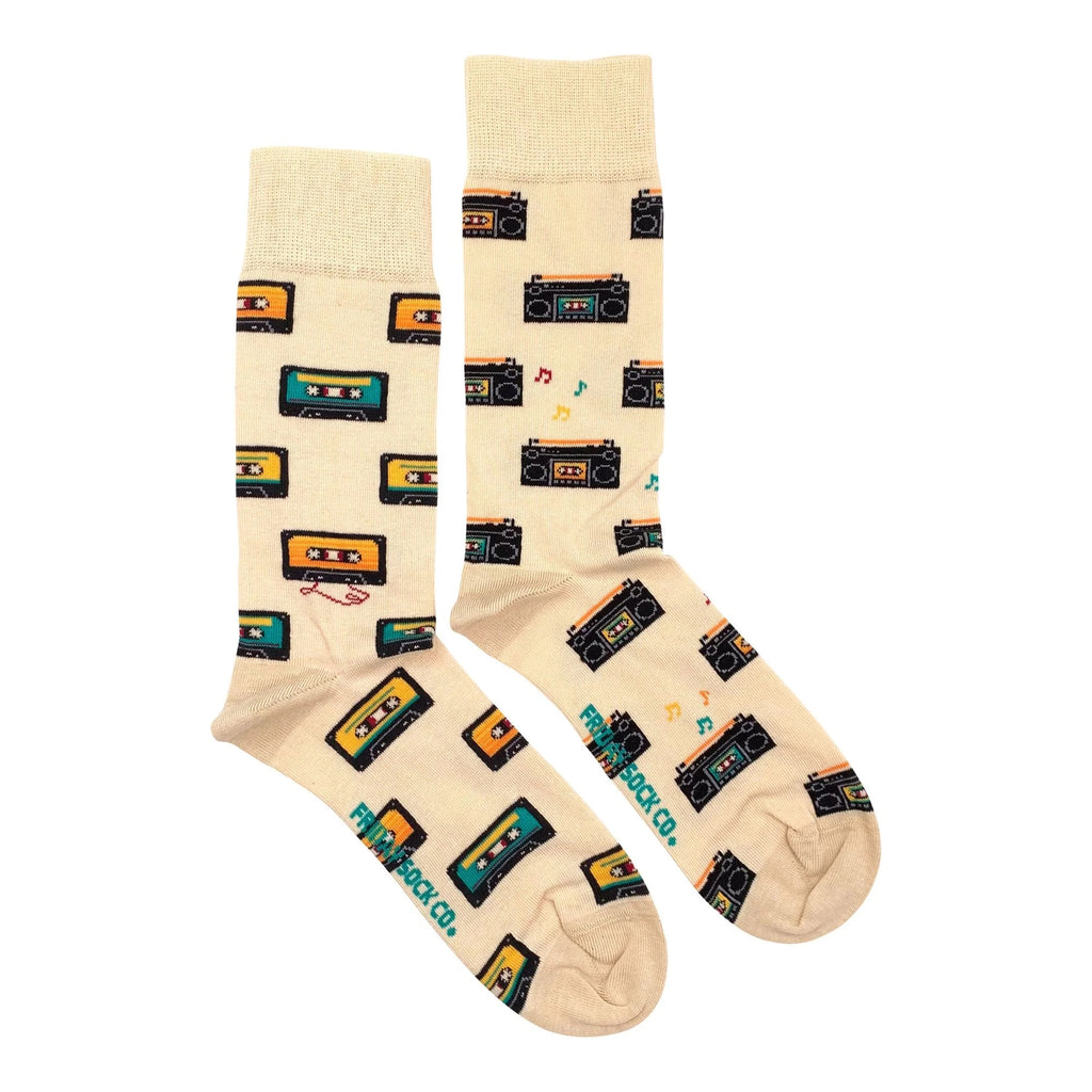 Friday Sock Co. Men's Mismatched Socks | Cassette and Boom Box