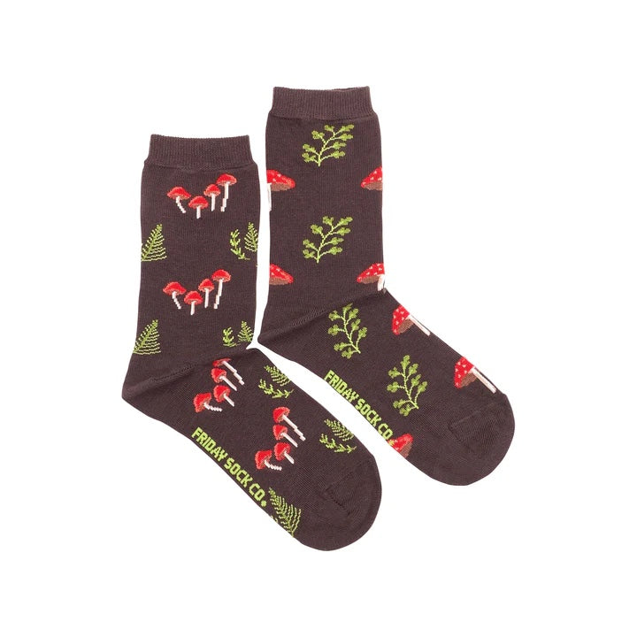 Friday Sock Co. Women's Mismatched Socks | Mushroom Forest