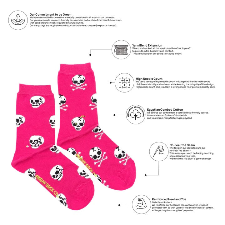 Friday Sock Co. Women's Mismatched Socks | Skulls