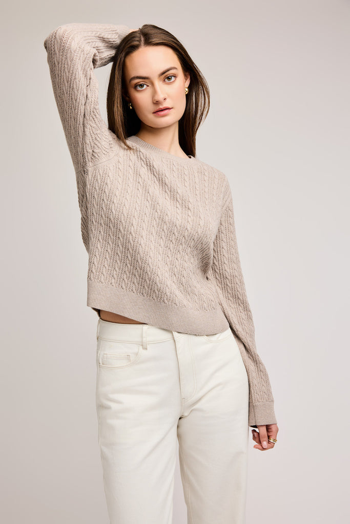 Gentle Fawn Janice Sweater | Heather Taupe, Designed in Canada