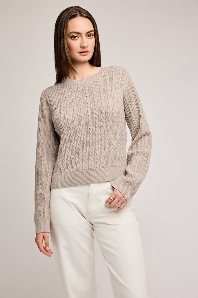 Gentle Fawn Janice Sweater | Heather Taupe, Designed in Canada