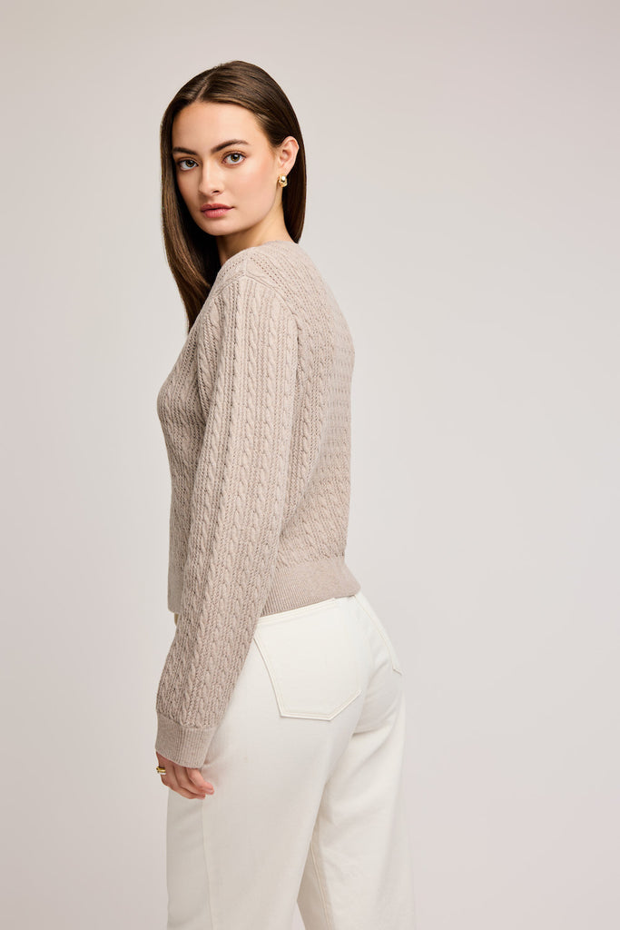 Gentle Fawn Janice Sweater | Heather Taupe, Designed in Canada