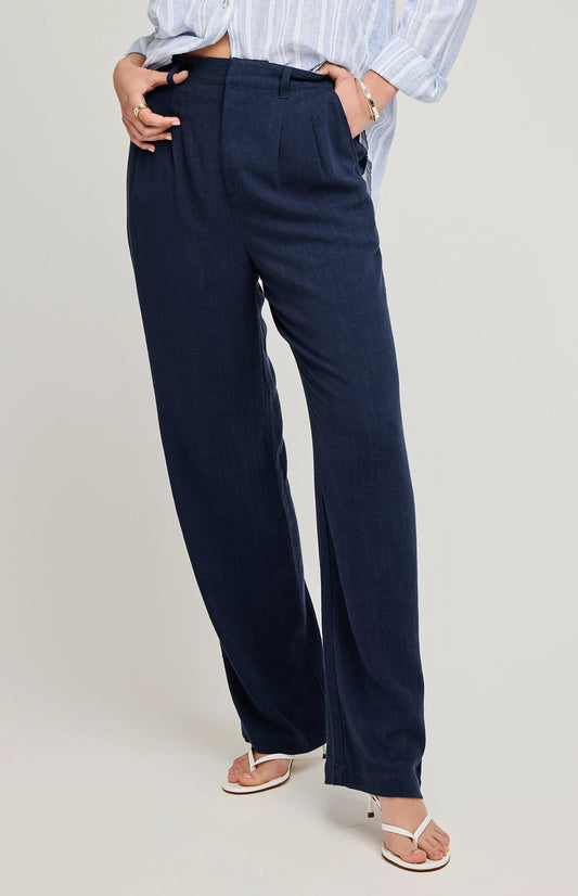 Gentle Fawn Elliot Linen Pants | Navy, Designed in Canada