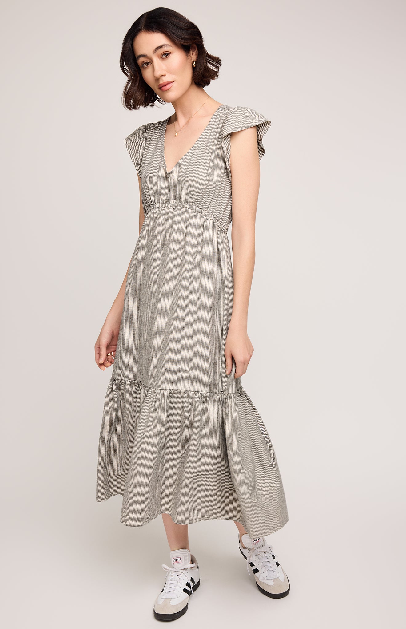 Gentle Fawn Eris Midi Dress | Black Stripe, Designed in Canada