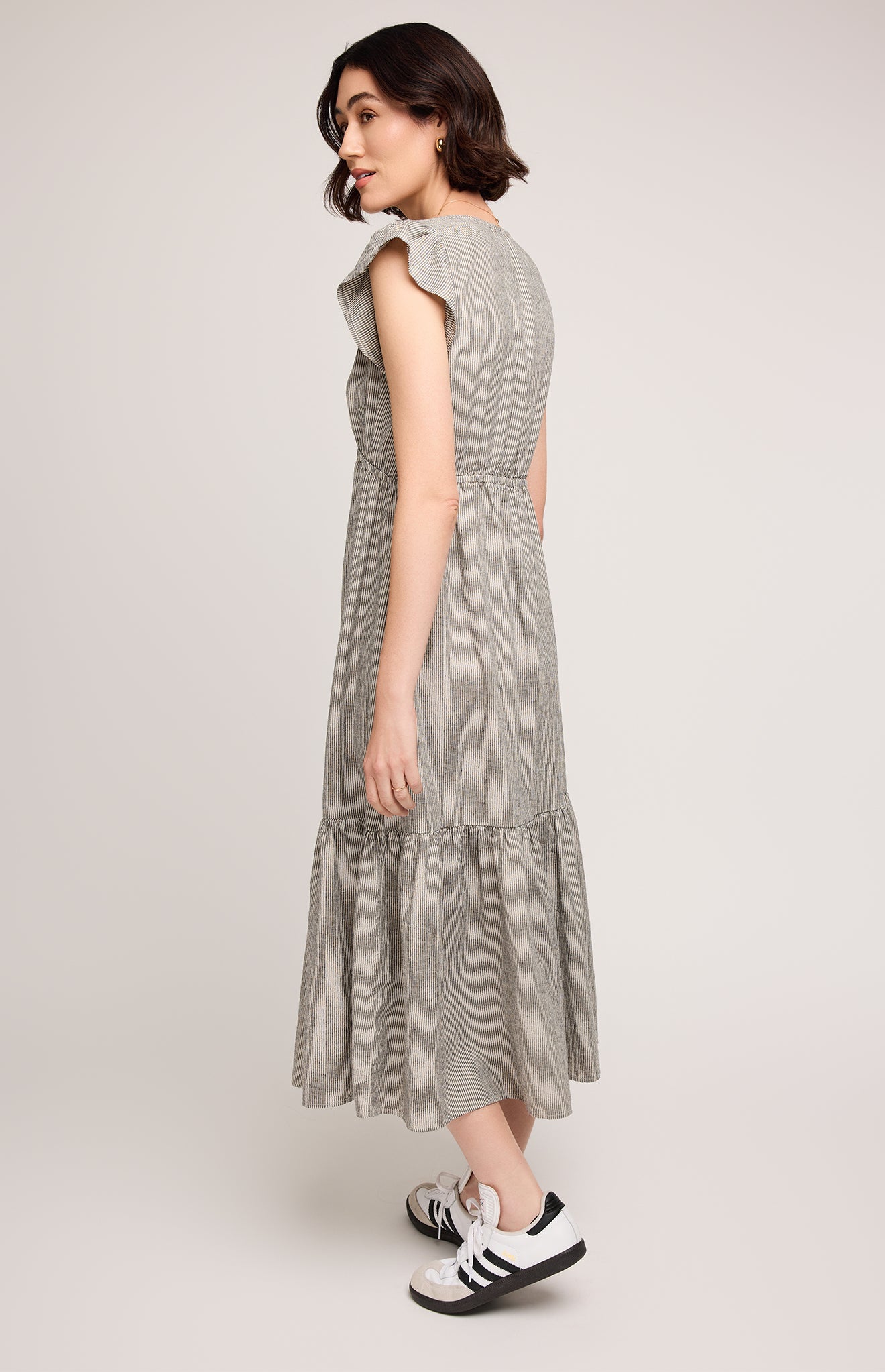 Gentle Fawn Eris Midi Dress | Black Stripe, Designed in Canada