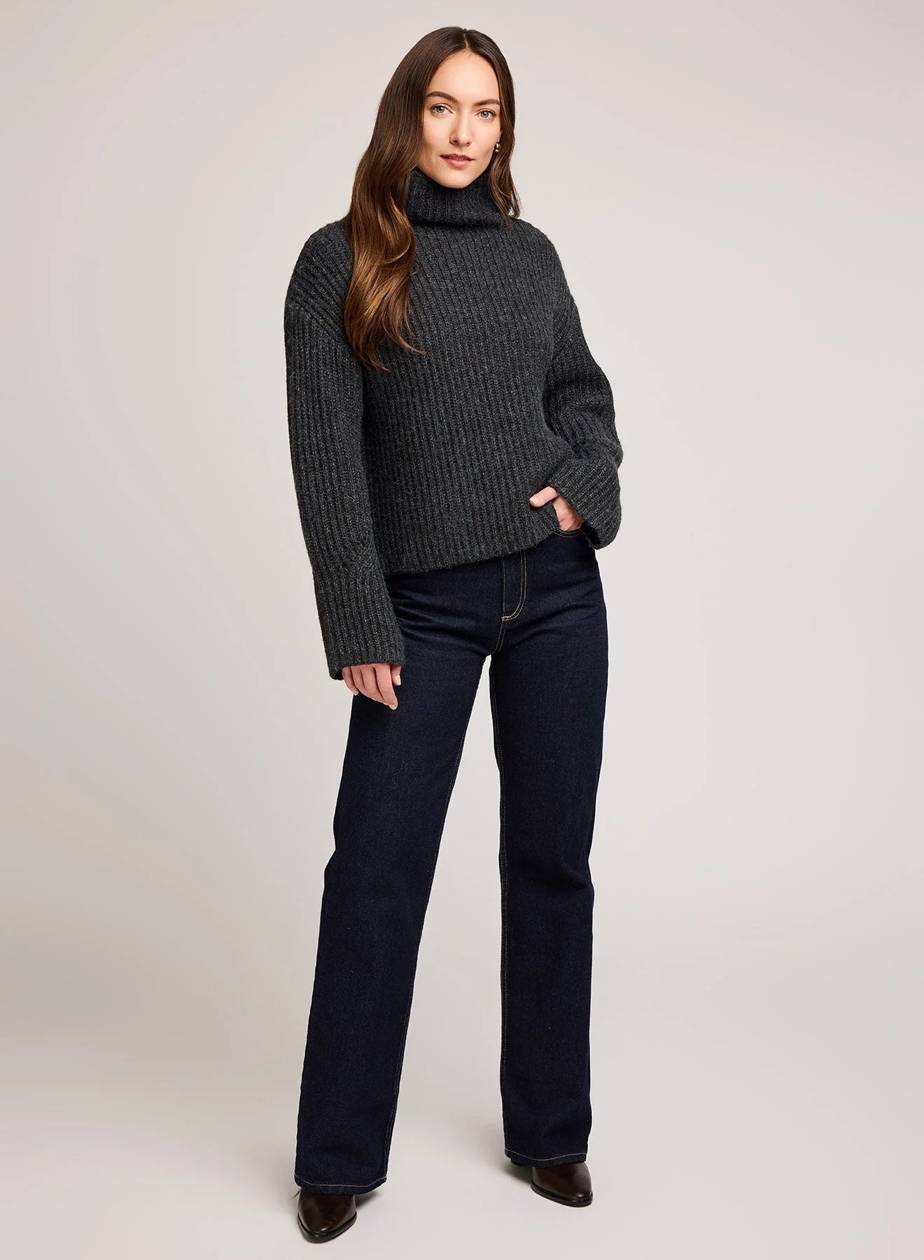 Marlow Turtleneck Sweater- Heather Charcoal