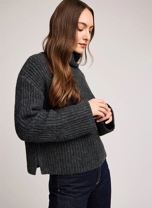 Marlow Turtleneck Sweater- Heather Charcoal