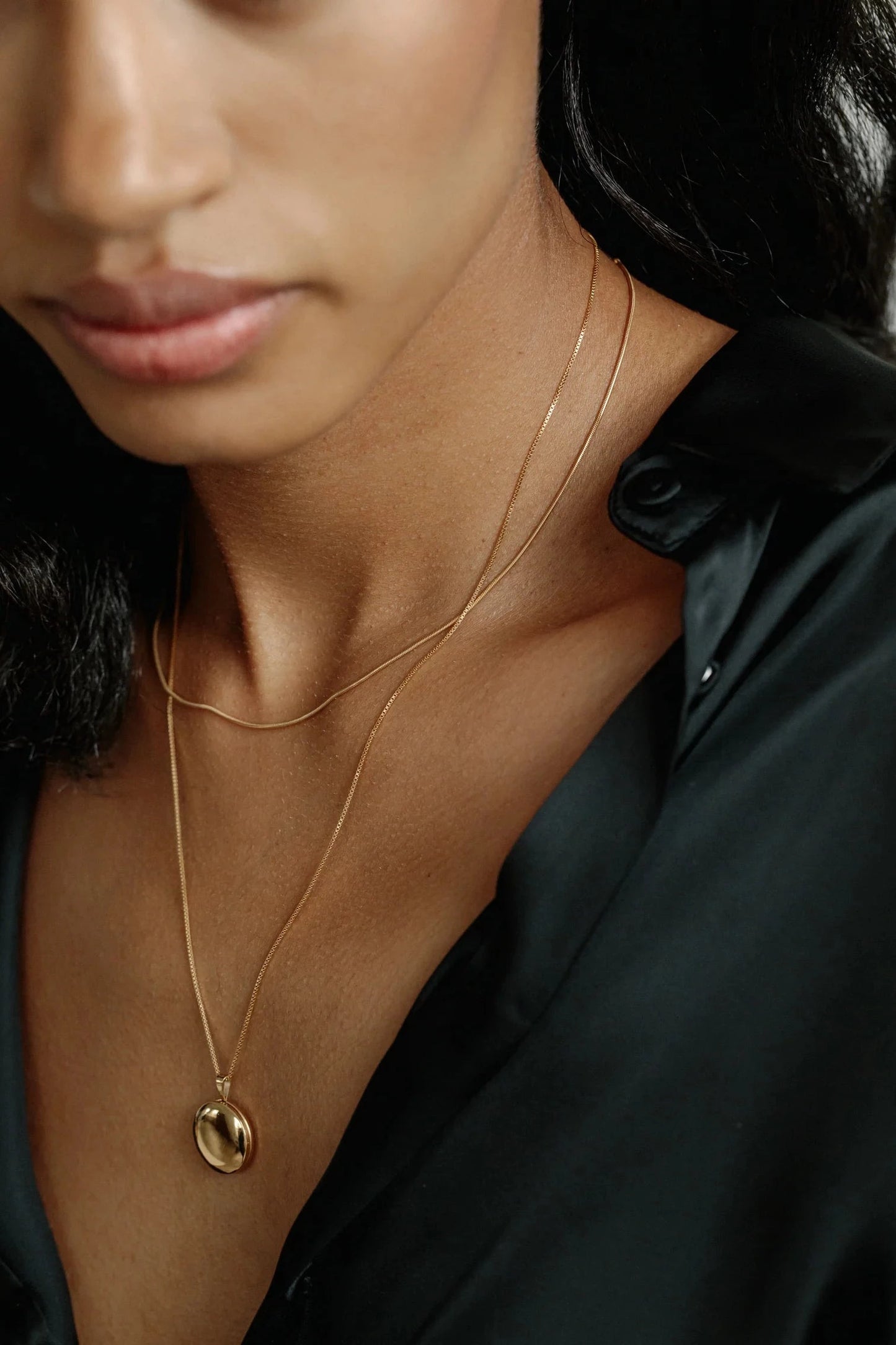 Lisbeth Jewelry Classic Round Locket Necklace | Gold Fill, Handmade