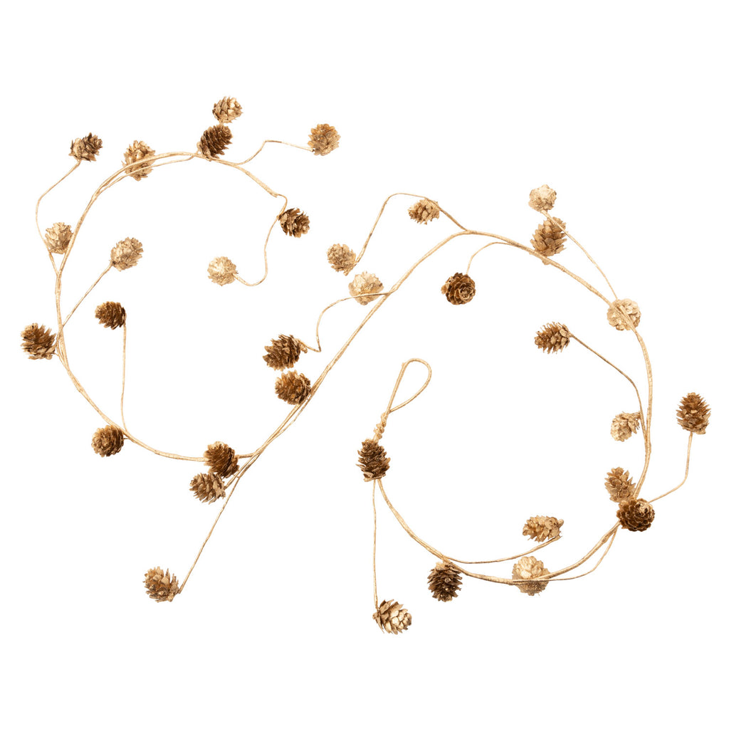 Mini Pine Cone Garland | Gold