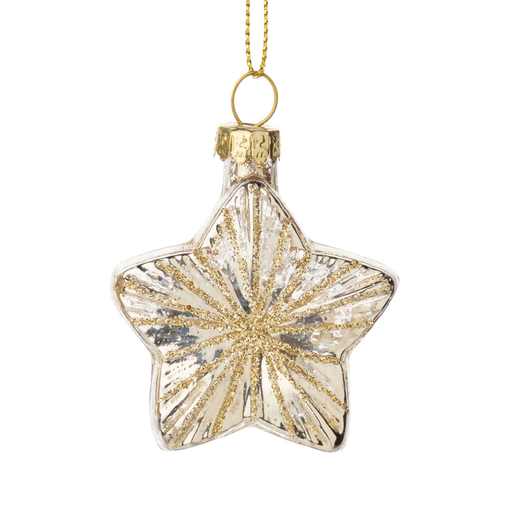 Glass Ornament Fancy Little Star | Silver