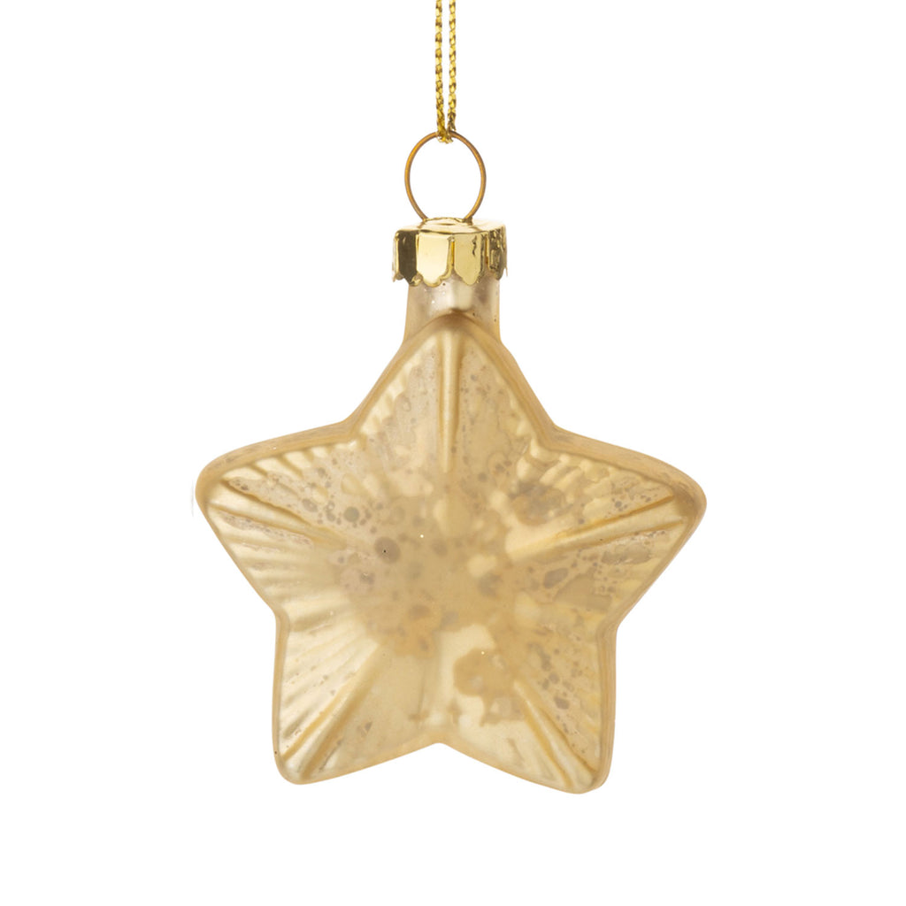 Glass Ornament Fancy Little Star | Gold