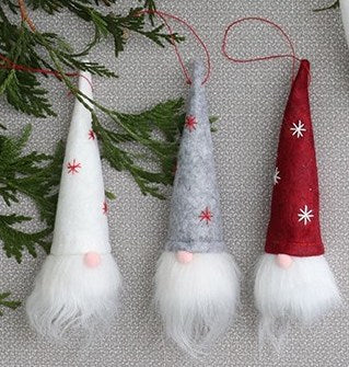 Mini Felted Gnome Ornaments - Starry Hats