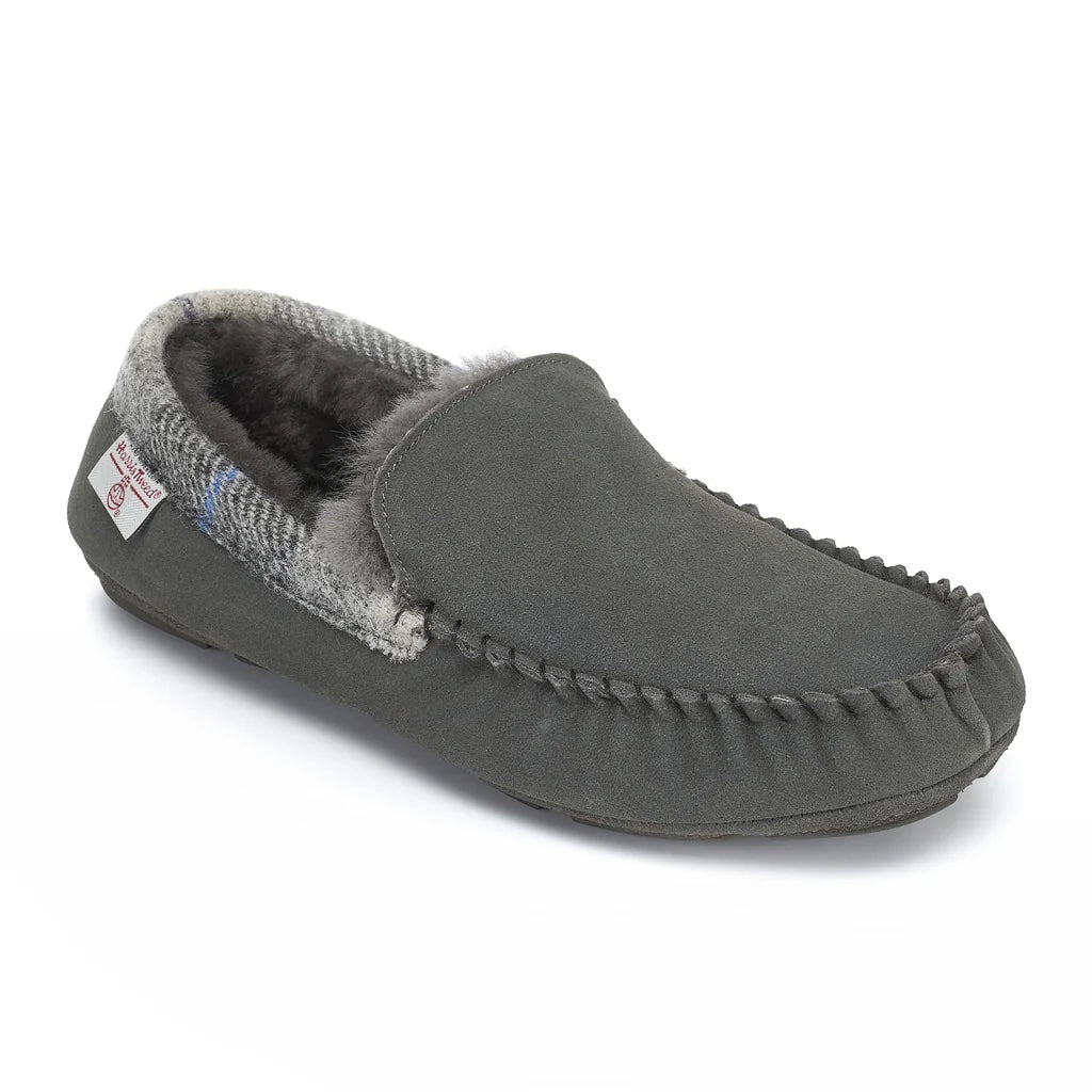 Bedroom Athletics Hanks Suede Moccasin Slipper | Grey