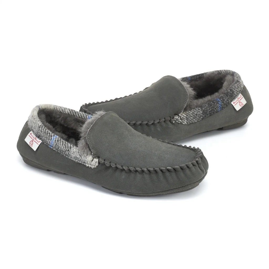 Bedroom Athletics Hanks Suede Moccasin Slipper | Grey