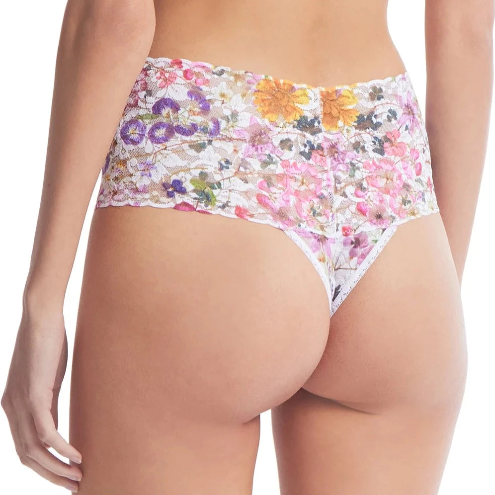 Hanky Panky Retro Lace Thong, Pressed Bouquet | High Waisted