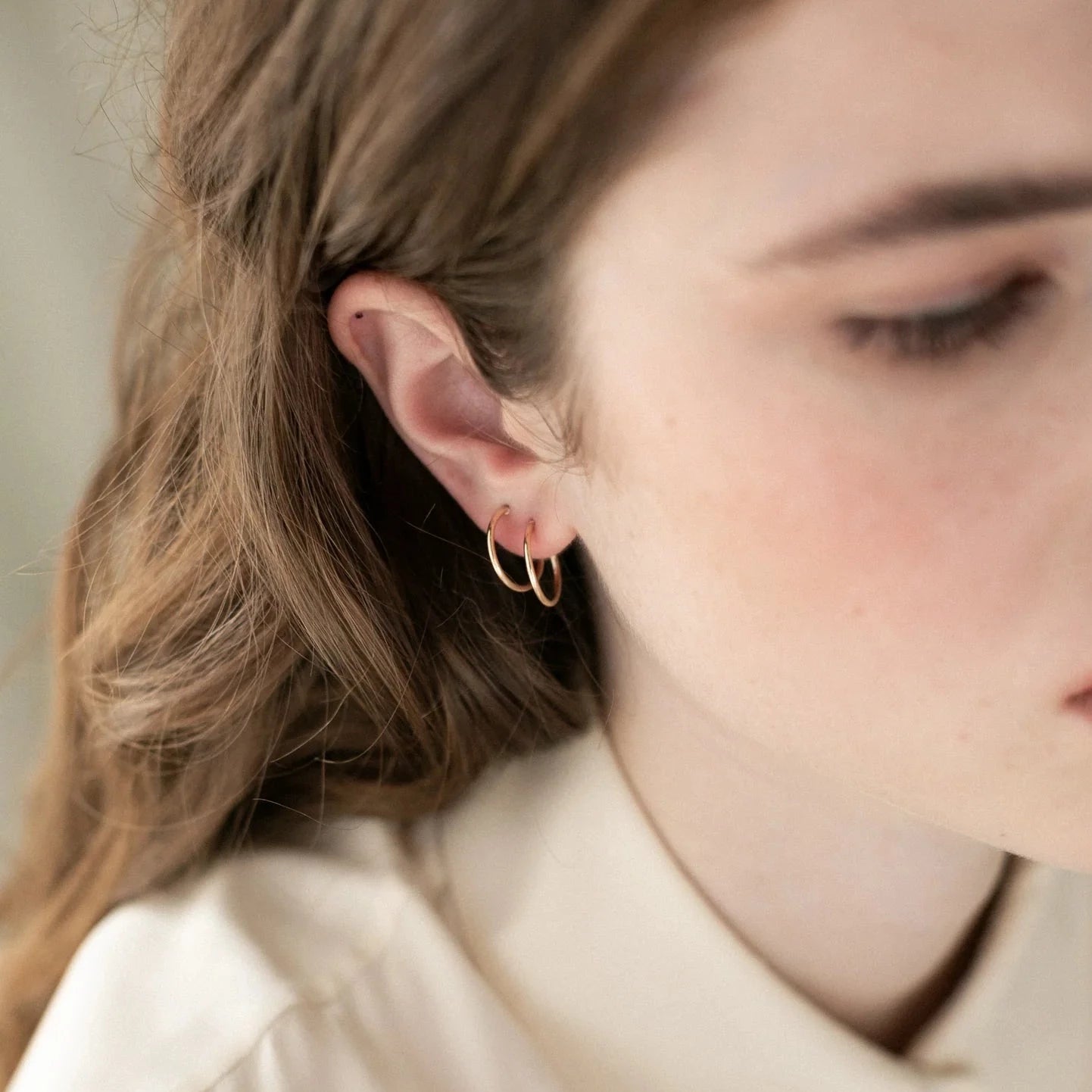 Lisbeth Jewelry Henri Hoop Earrings | 14k Gold Fill, Handmade