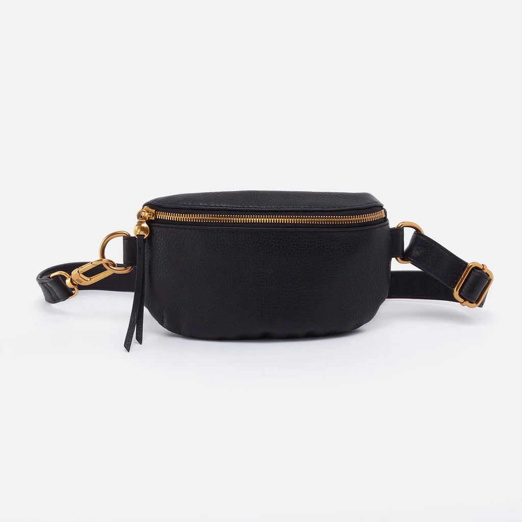 Hobo Belt Bag Fern Black | Pebbled Leather