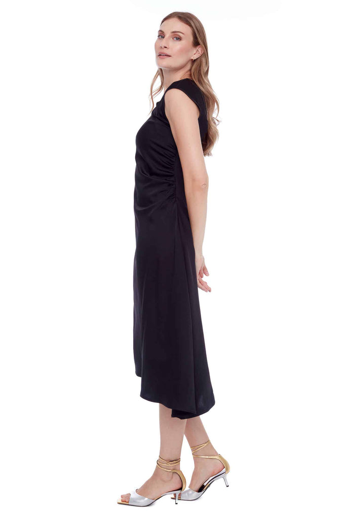 I Love Tyler Madison Roxy Asymmetric Satin Dress | Made in Canada