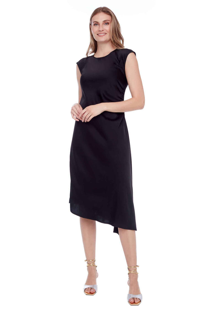 I Love Tyler Madison Roxy Asymmetric Satin Dress | Made in Canada