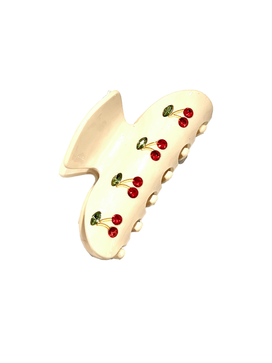 Cherry Hair Clip - Ivory