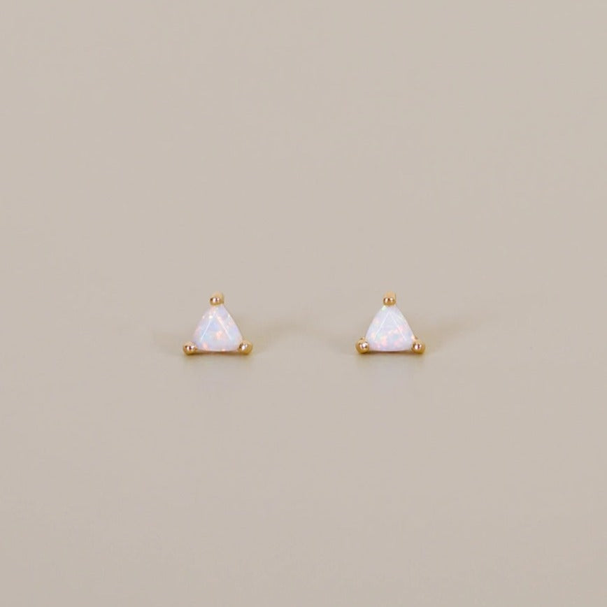 JaxKelly - Mini Energy Gems - Stud Earrings - White Opal