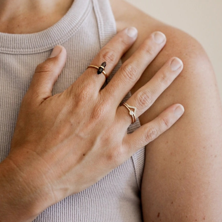 JaxKelly Lambda Ring | Gold, Handcrafted in USA
