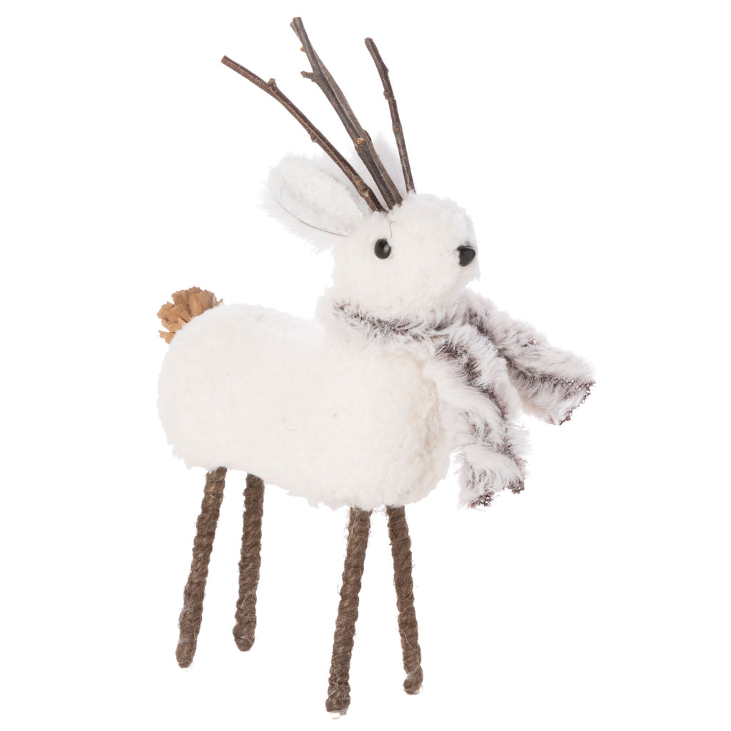 Fluffy Jackalope | fur/scarf pine cone