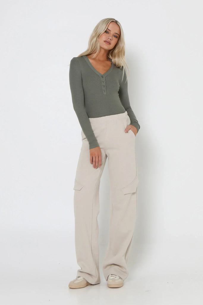 Lost in Lunar - Jagger Knit Top - Dark Sage