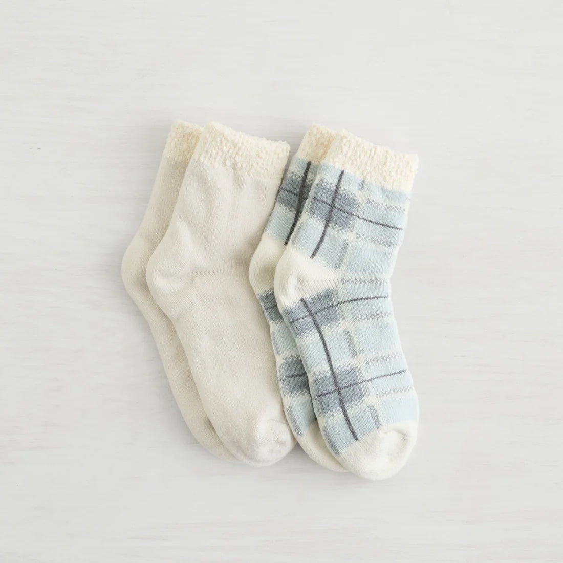 2 Pack Snow Day Double Layer Crew Socks - Blue