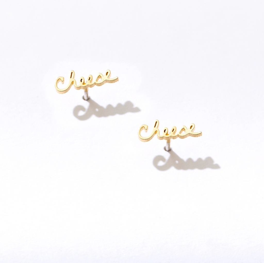 Larissa Loden Jewellery Cheese Script | Post Earrings